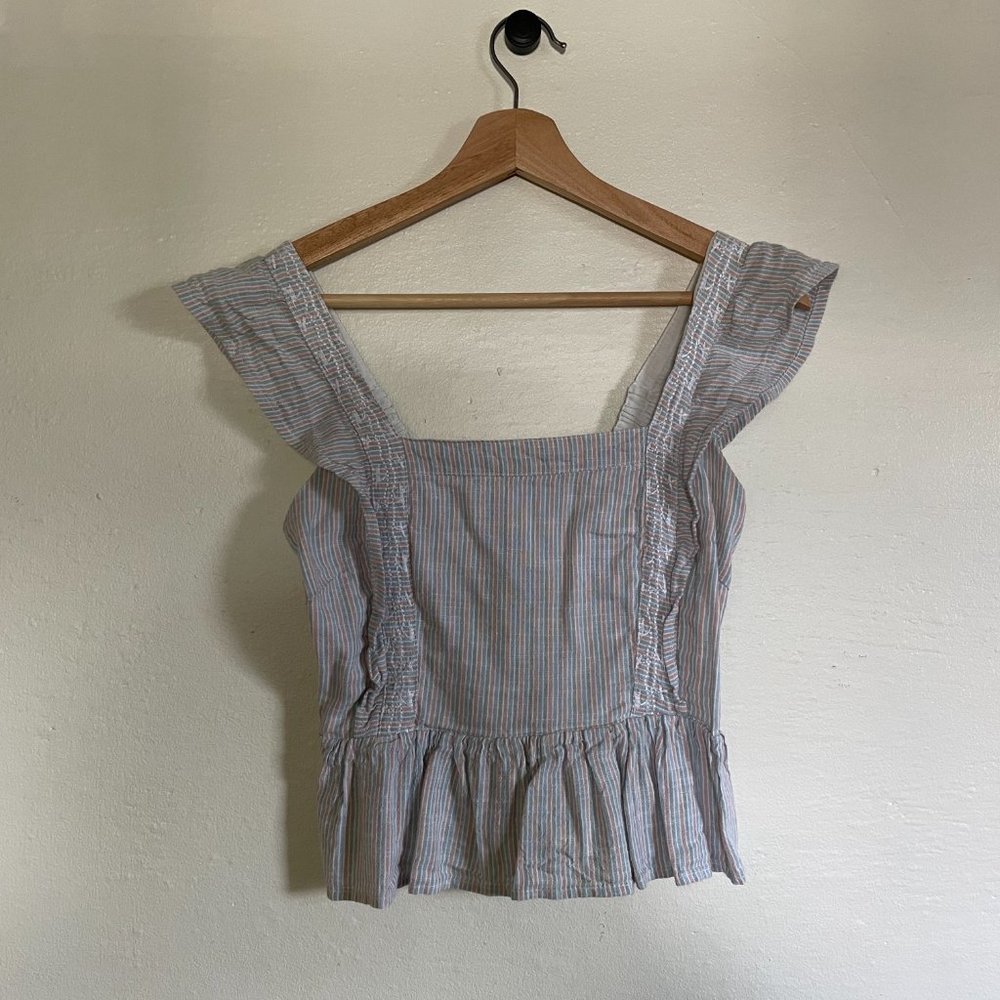 Women's XS Japna Striped Cropped Blouse